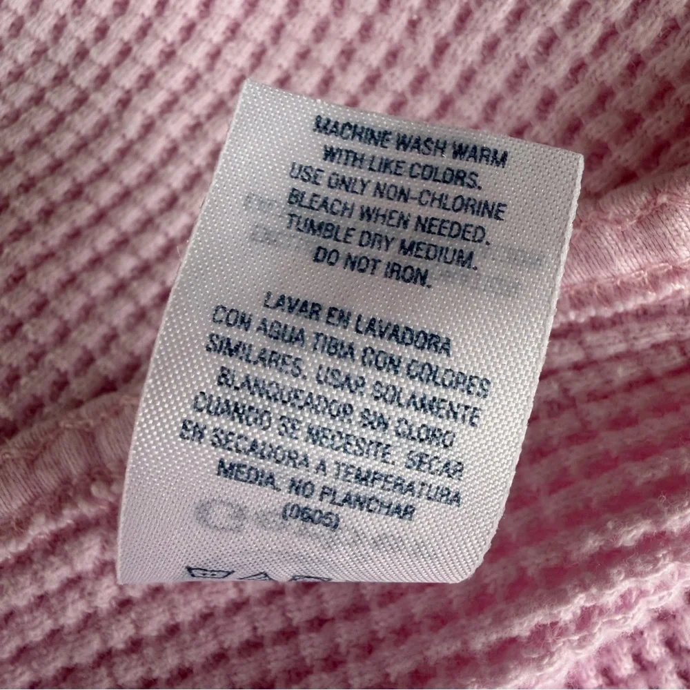 Y2K Gerber Thermal Waffle Weave Baby Lovey Security Blanket Pink Bear 29x34 GUC